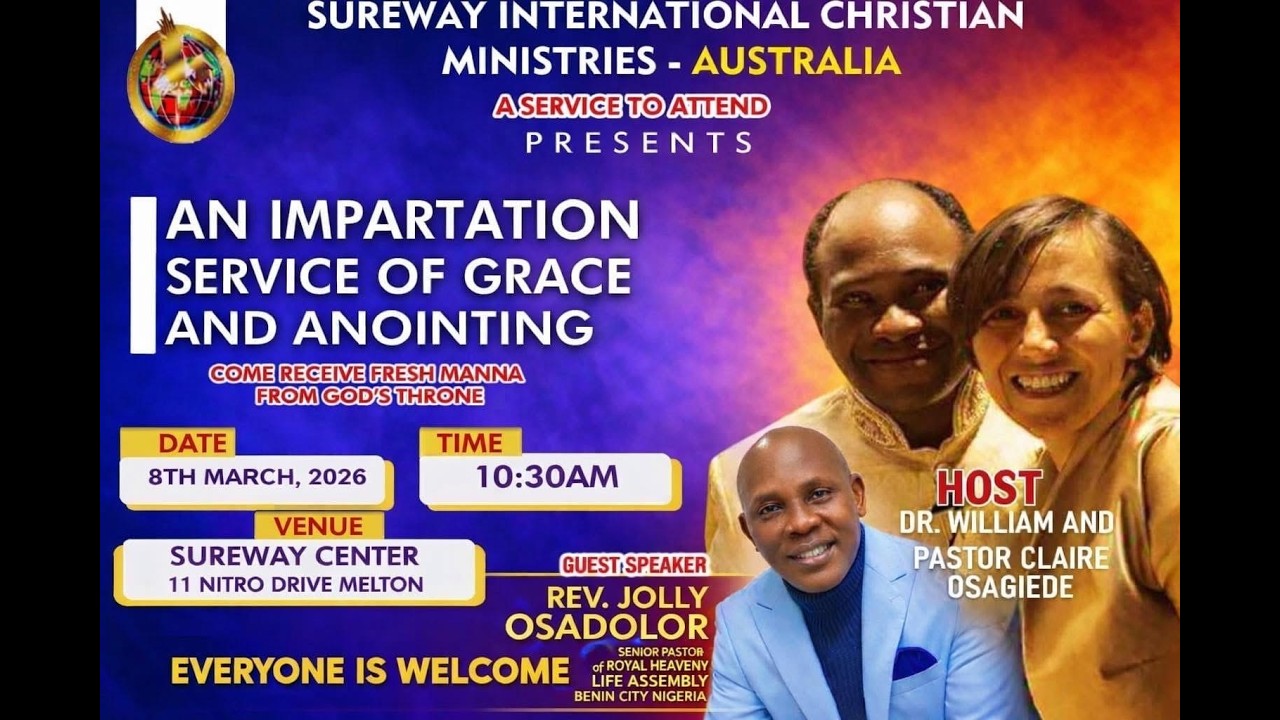 Bishop Jolly Osadolor Preaching at Sureway Ministries Australia