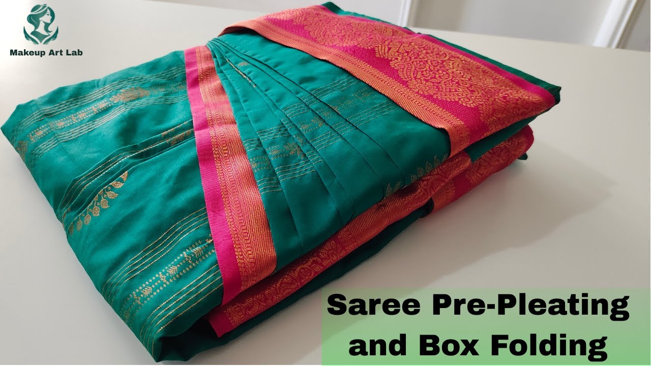 Saree pre-pleating & Box folding | Box folding Step by step | Easy saree drape