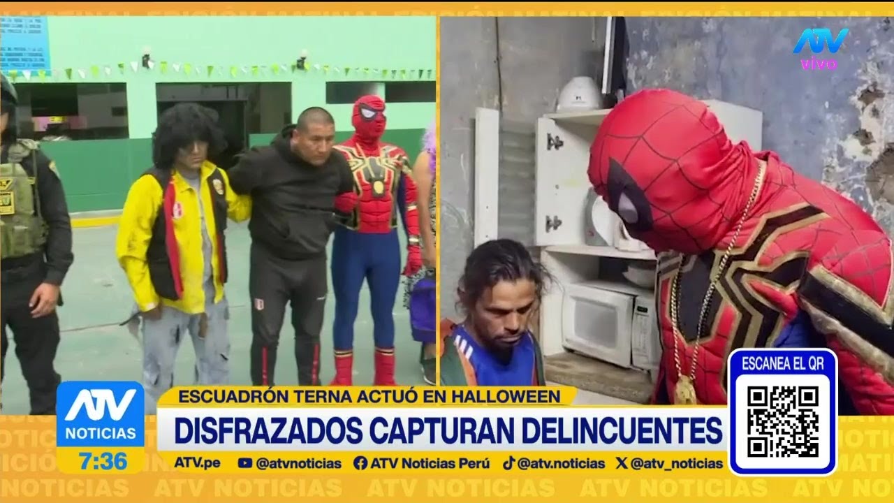 Oficiales del Grupo Terna disfrazados capturaron a delincuentes durante Halloween
