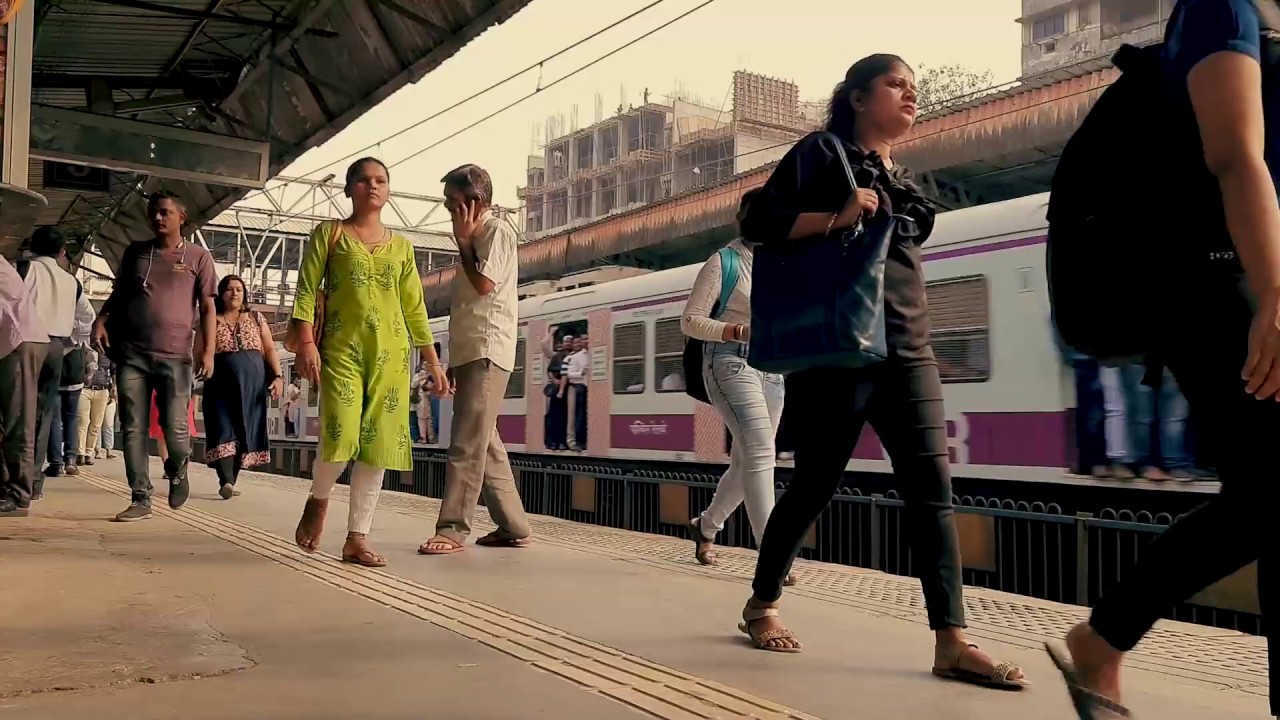 Mumbai Local Train Malad Station.