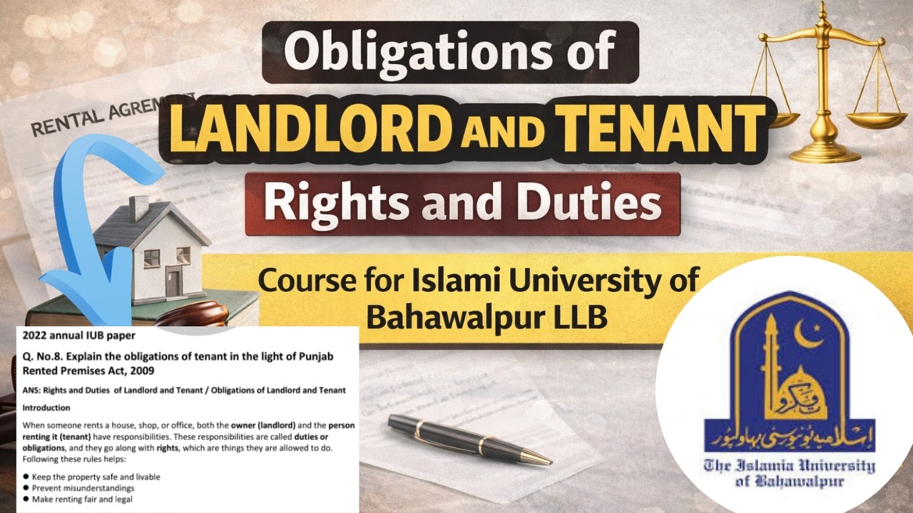 Obligations of Land Lord and Tenant | Rights and Duties | Islami University of Bahawalpur