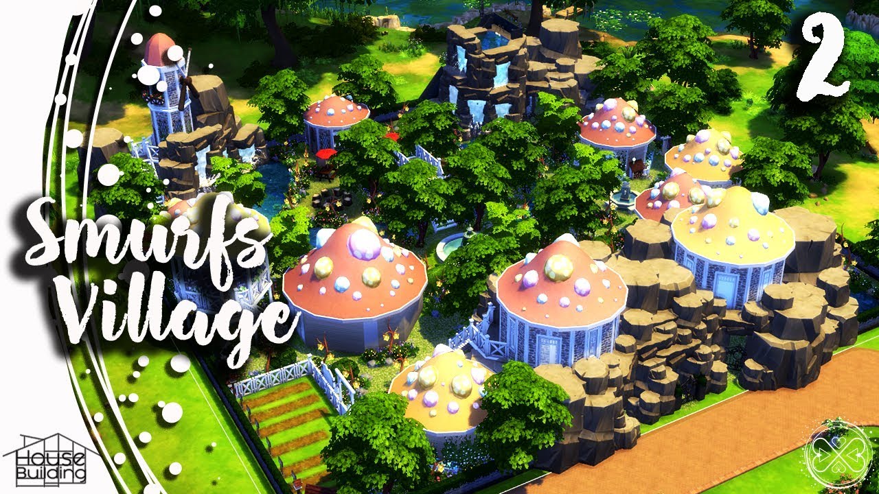 The Sims 4 House Building #41 Part 2 - The Smurfs Village Speed Build