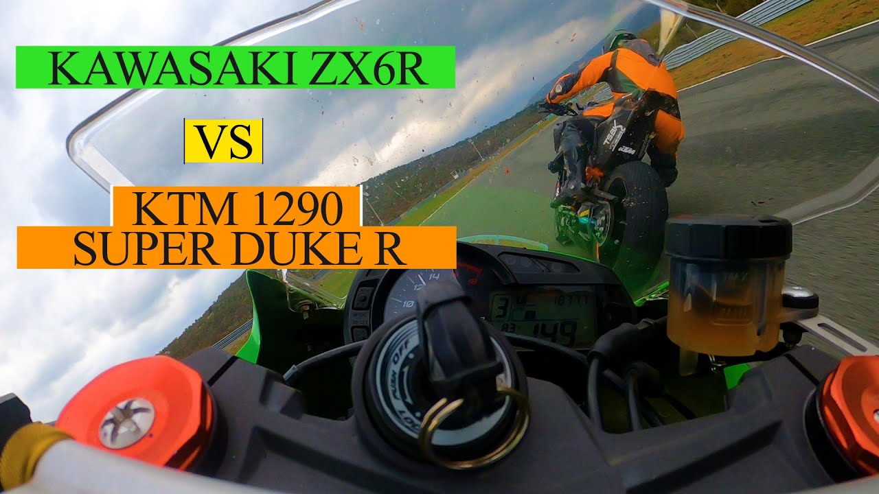 [RAW] KAWASAKI ZX6R VS KTM 1290 SUPER DUKE R | Grobnik | Racing in mixed conditions | BOBO Racing