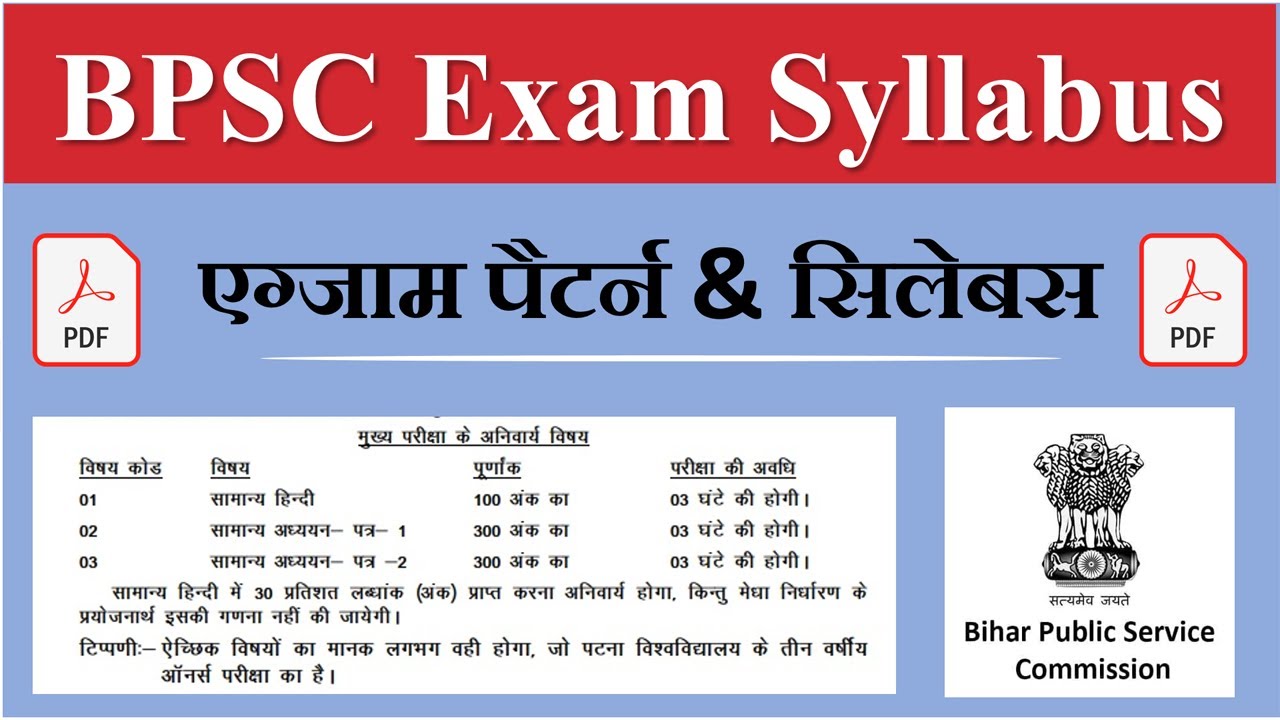 BPSC Syllabus 2022 | BPSC Syllabus 2022 in Hindi | BPSC Syllabus 2022 for Girl