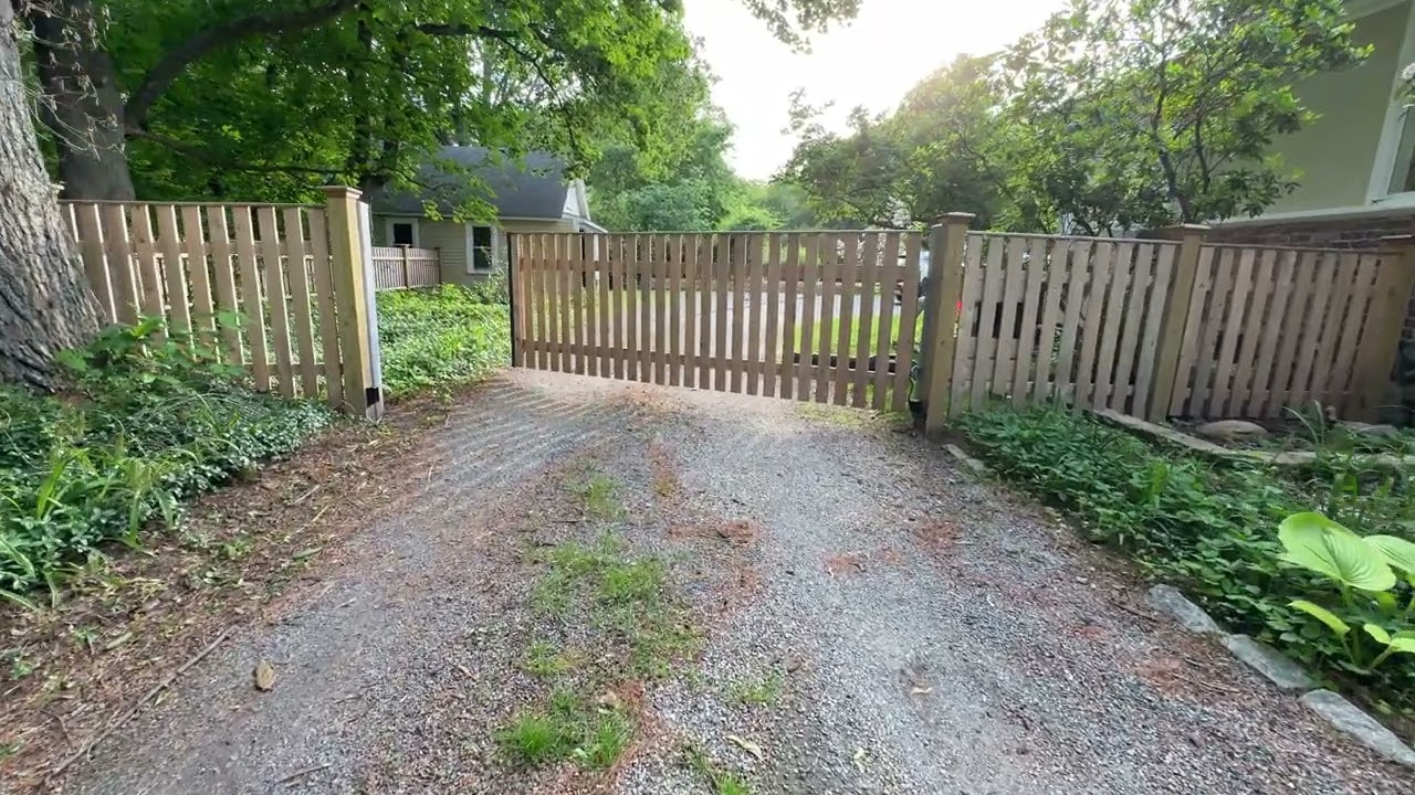 Automatic Driveway Gate Opener for Cedar Fence