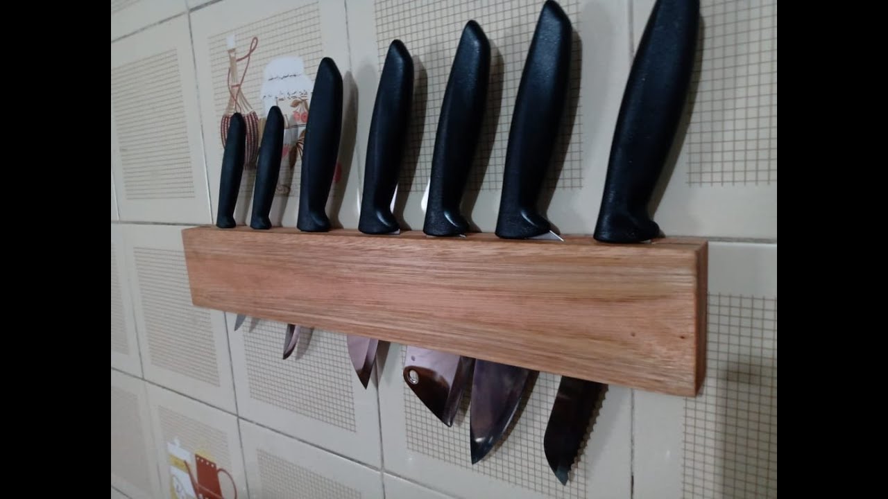 DIY: Genial Suporte de parede para Facas de cozinha,  bonito e pratico,  feito de palet, Facil fazer
