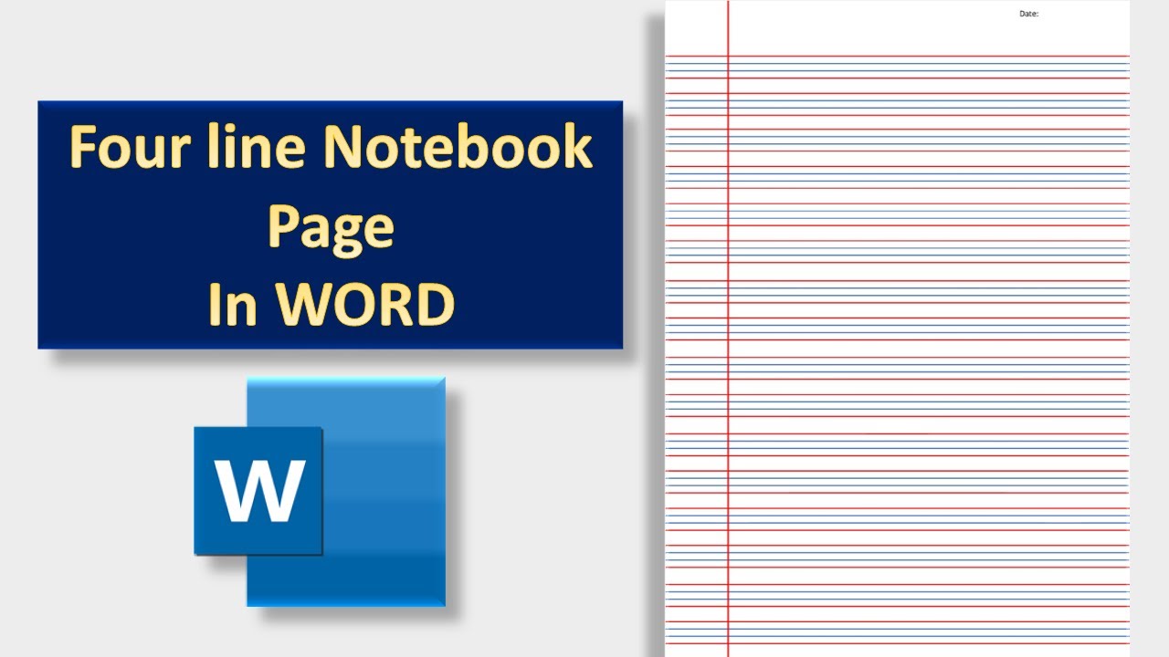 How to make four line notebook paper page in Microsoft word|How to make four lined Worksheet in word