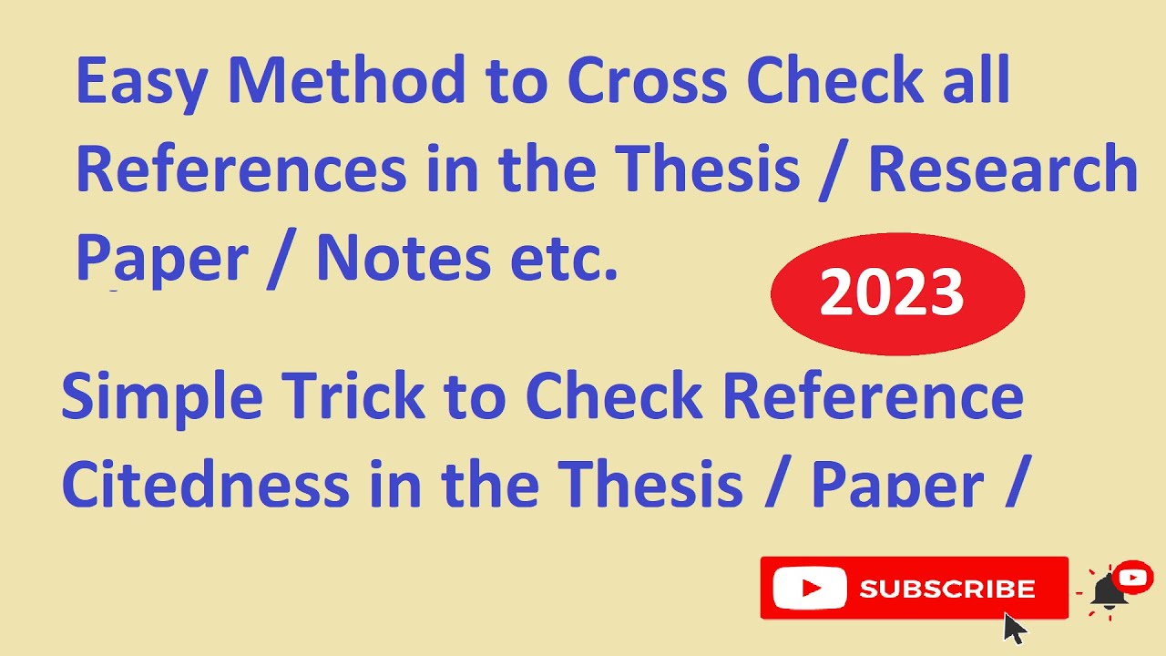 How to Check References in Thesis/Research Paper, How to Check Whether All References cite? APA, MLA