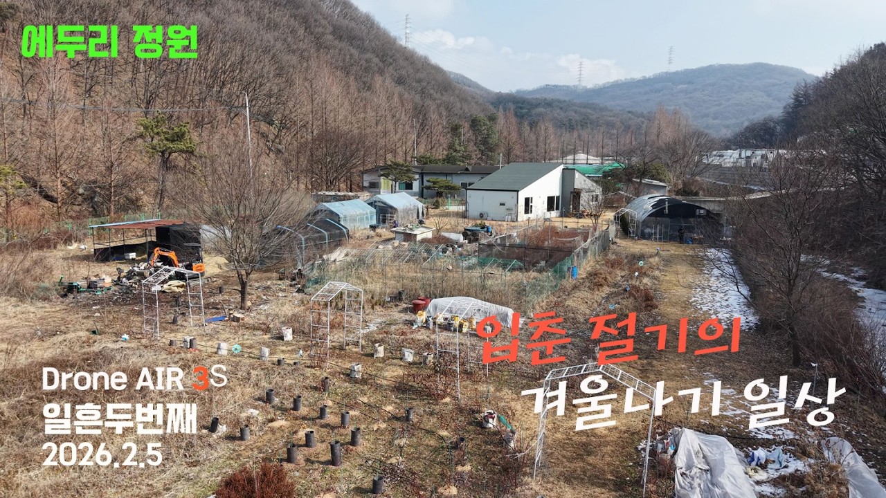 입춘 절기 속 겨울나기 일상(드론 웨이포인트 72th) #에두리정원 #입춘