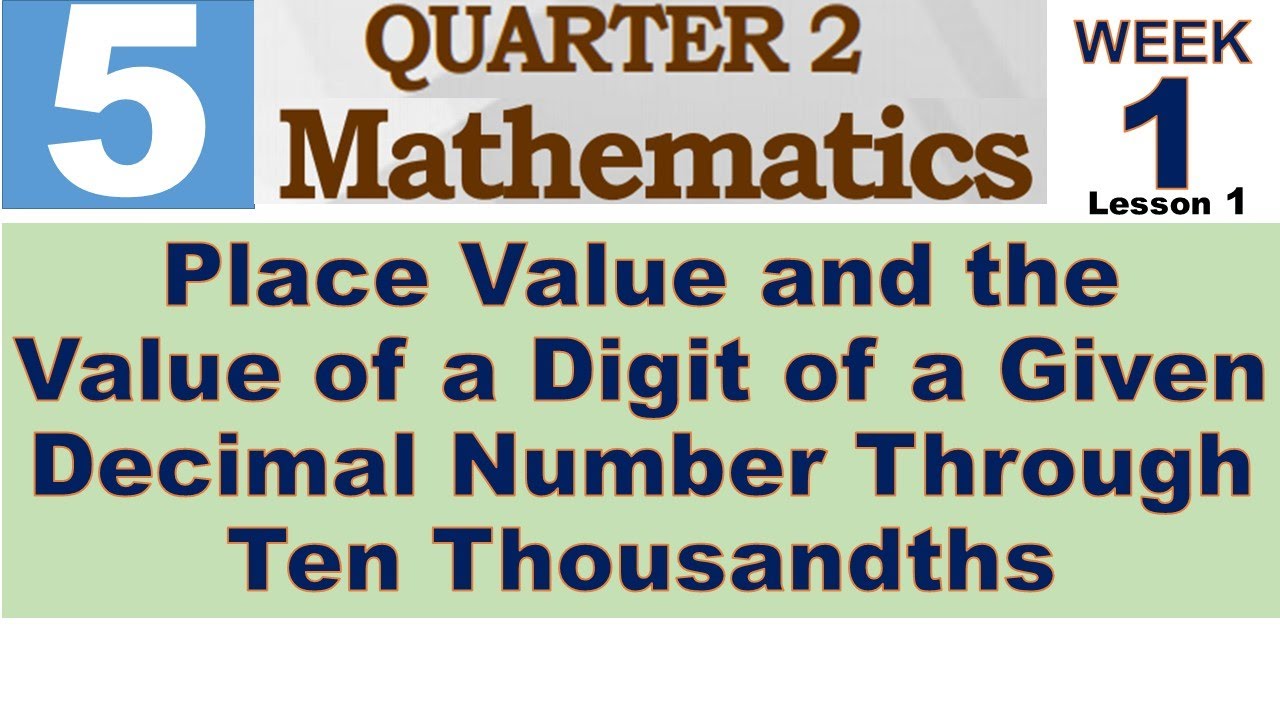Q2 MATH 5 WEEK 1 Lesson 1 - PLACE VALUE AND THE VALUE OF A DIGIT OF A GIVEN DECIMAL NUMBERS THROUGH