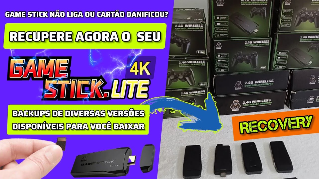 GAME STICK 4K LITE NÃO LIGA OU CORROMPEU O CARTÃO? RESOLVA AGORA! BACKUP DE DIVERSAS VERSÕES