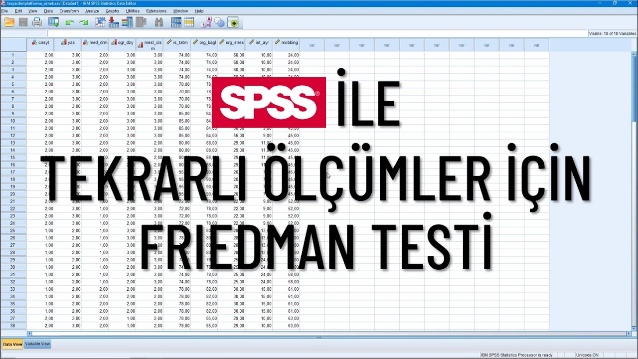 SPSS İle Tekrarlı Ölçümler İçin Friedman Testi | Amacı ve Ön Şartları İle