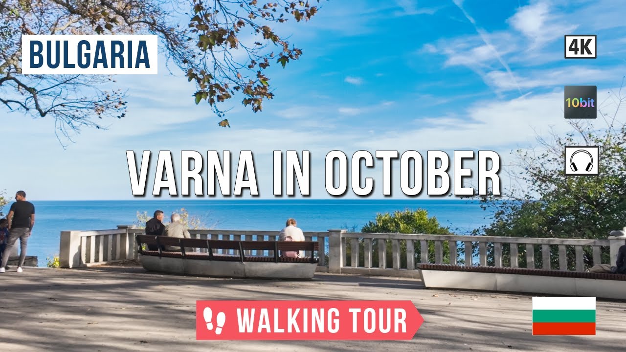 Warna w październiku 2025 🍂 | Spokojny jesienny spacer po mieście, parku i plaży | 4K