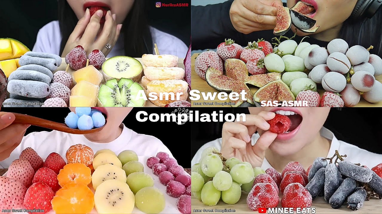 ASMR FROZEN FRUITS Compilation | No Talking | Only Bits | ASMR Mukbang | ASMR Food
