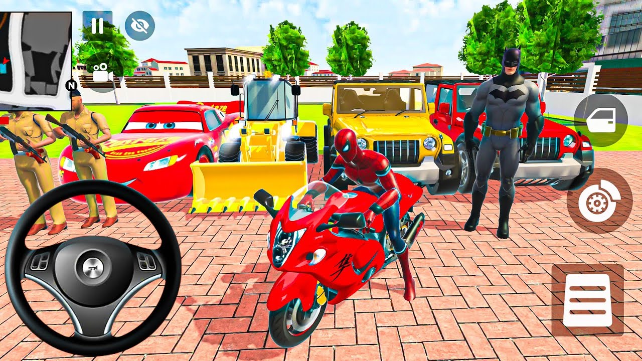 🦚 Indian Thift Auto Android Game 🌿 SuperMan & Spiderman Game😍G- Wagon & McQueen Car & Bike Showroom
