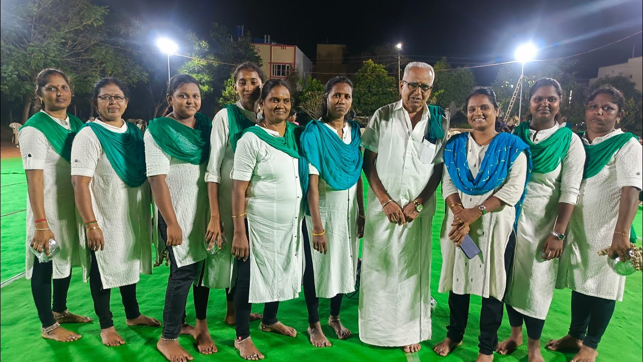 கம்பத்தாட்டம்/பவளக்கொடி கும்மி கலைக்குழு அறக்கட்டளை- மலைக்கோயில், திருப்பூர். 