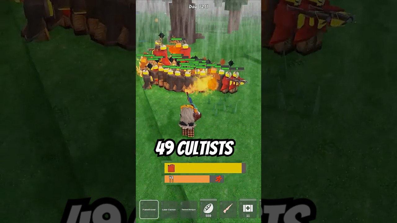 Pyromaniac vs cyborg 99 nights in the forest 