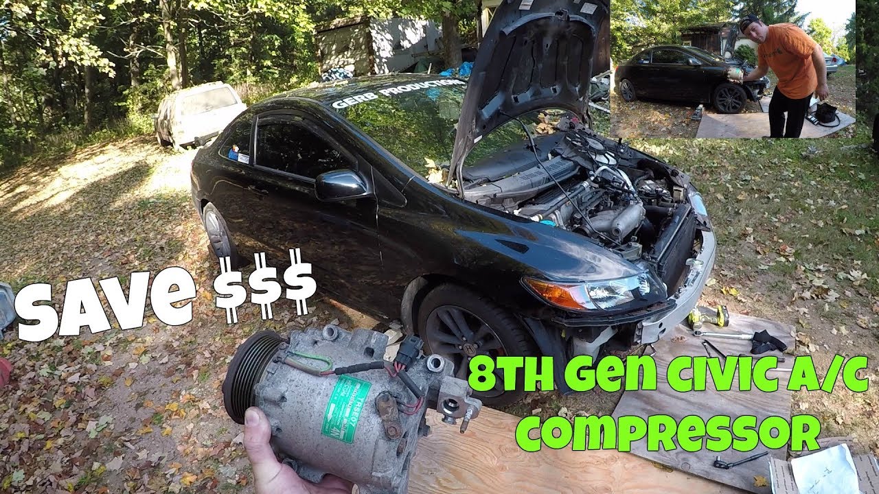 Honda Civic Si Remove & Replace A/C Compressor DIY (2006-2011 Civic Si)