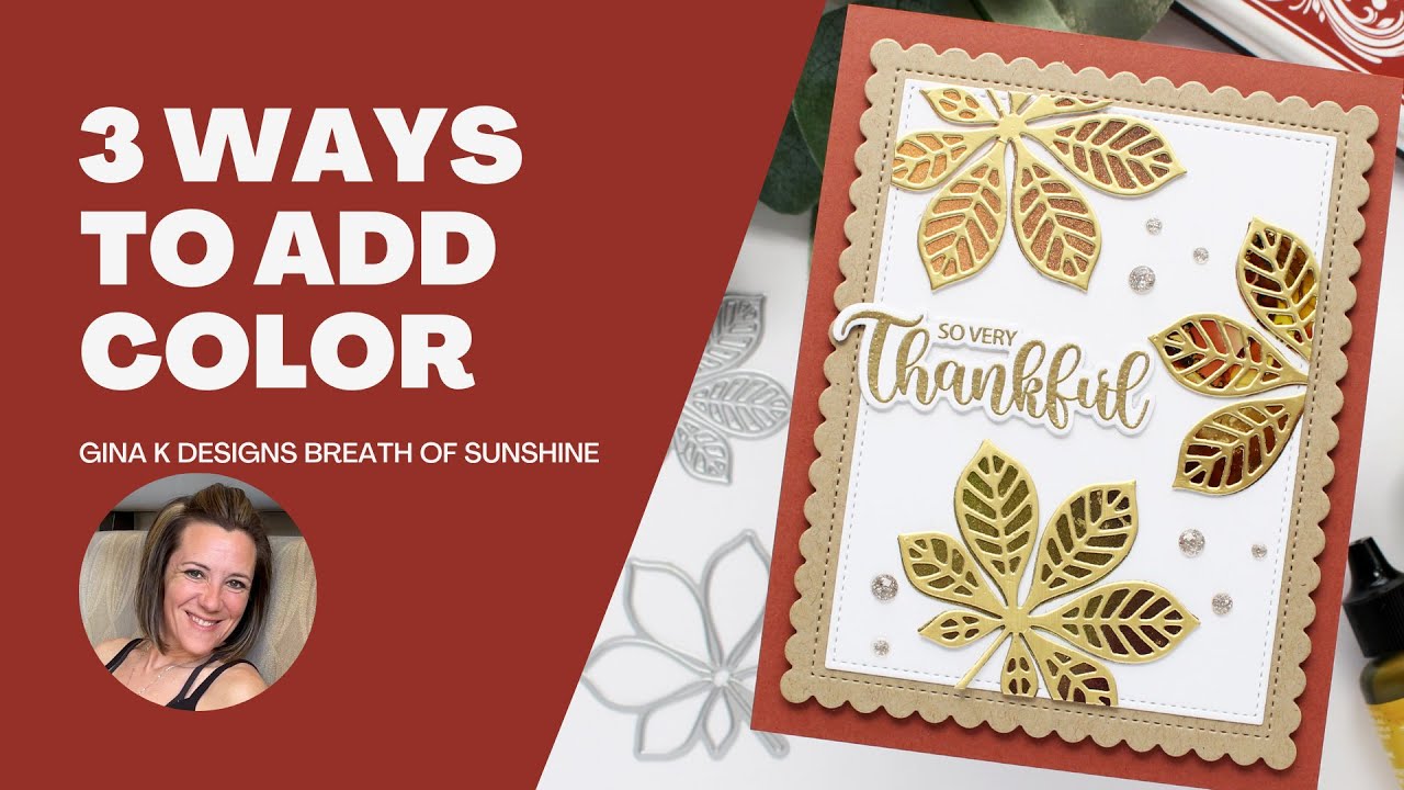3 Ways To Add Color To Die Cuts: GINA K DESIGNS Breath of Sunshine Card Kit