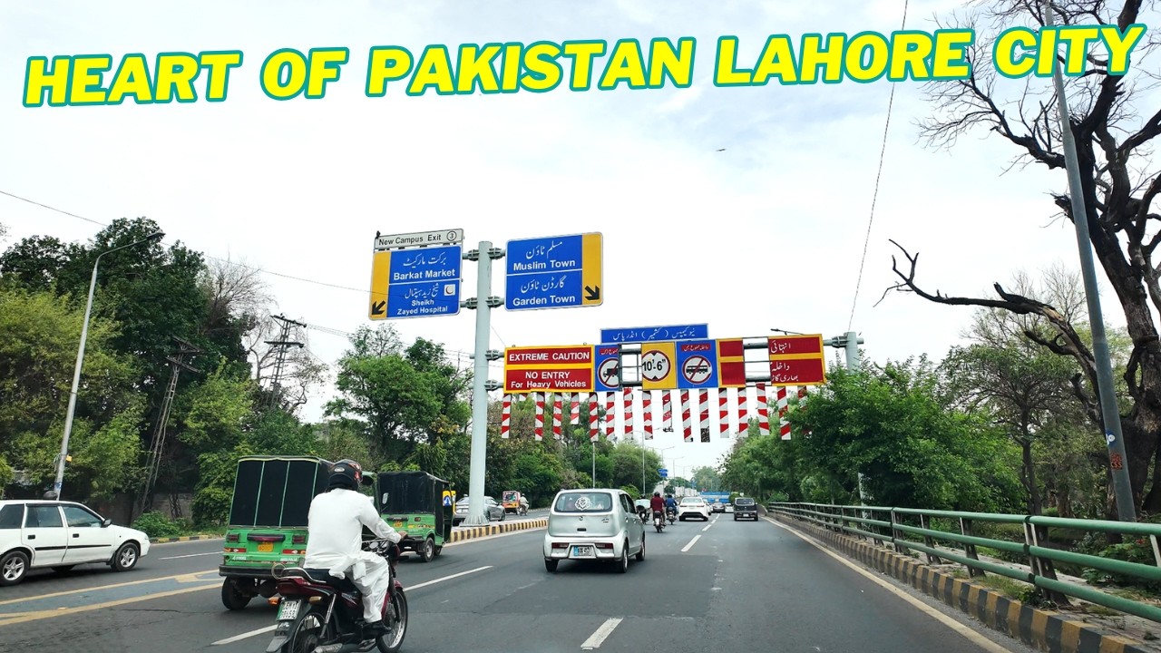 Lahore City Drive 4K | Canal Road, Underpasses & Beautiful Greenery | Pakistan Travel