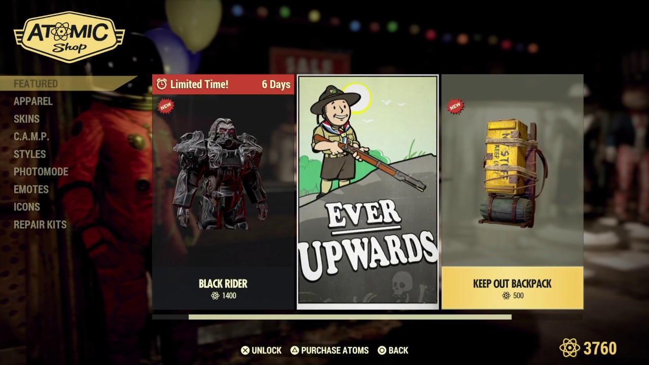 Fallout 76 - New Atomic Shop 07MAY2019
