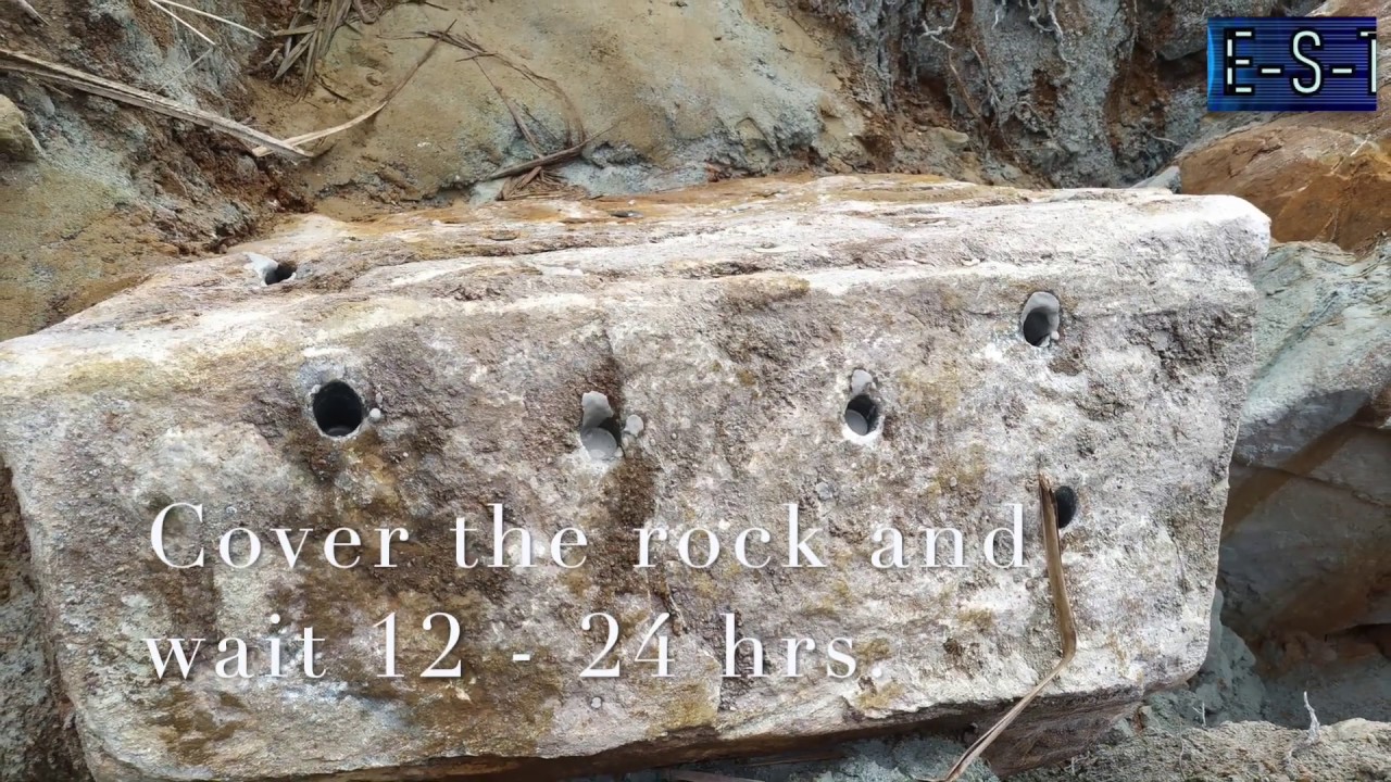 Breaking a rock using chemical (Non Explosive Cracking Agent)
