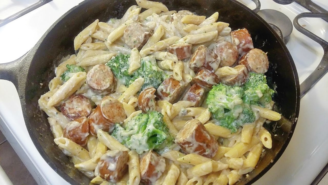 Cast Iron Cooking Chicken Smoked Sausage Alfredo Recipe