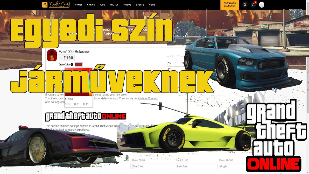 GTA V Online*Egyedi színek járműveidre* Crew colors