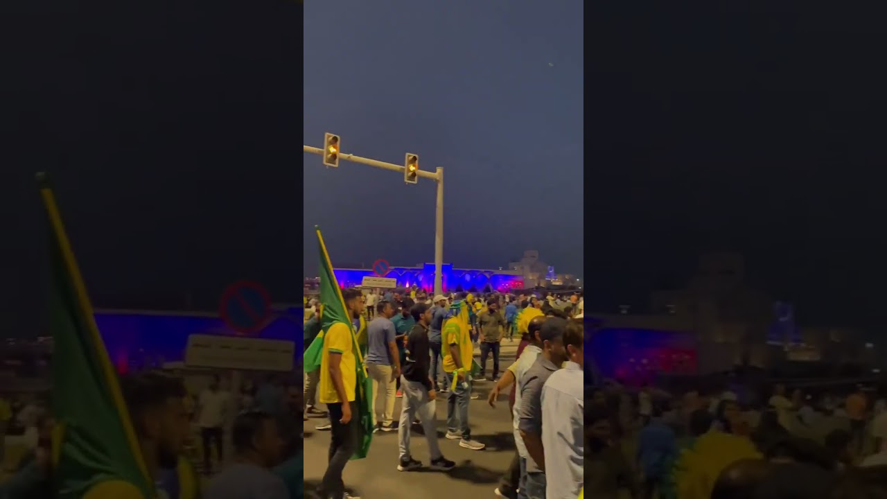 BRZIL FANS QATAR, FIFA WORLD CUP QATAR 2022,doha Corniche ,Flag plaza