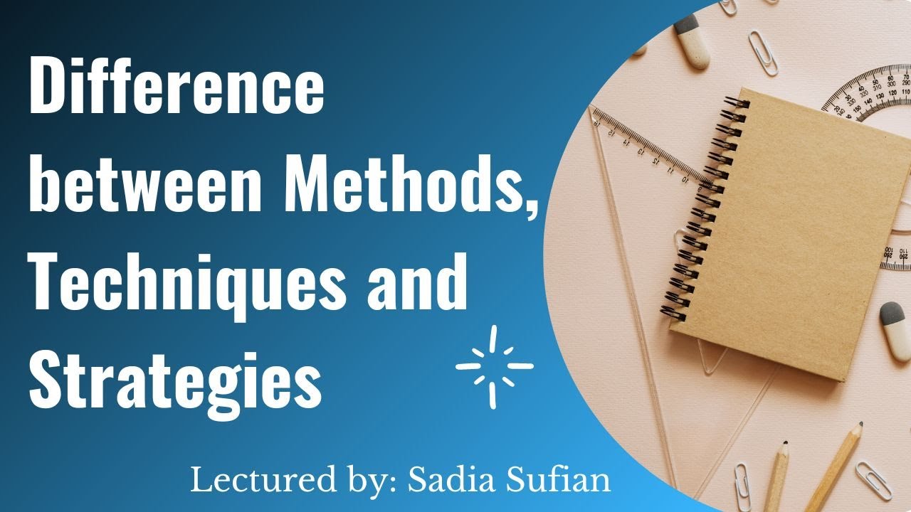 Difference between Methods, Techniques and Strategies