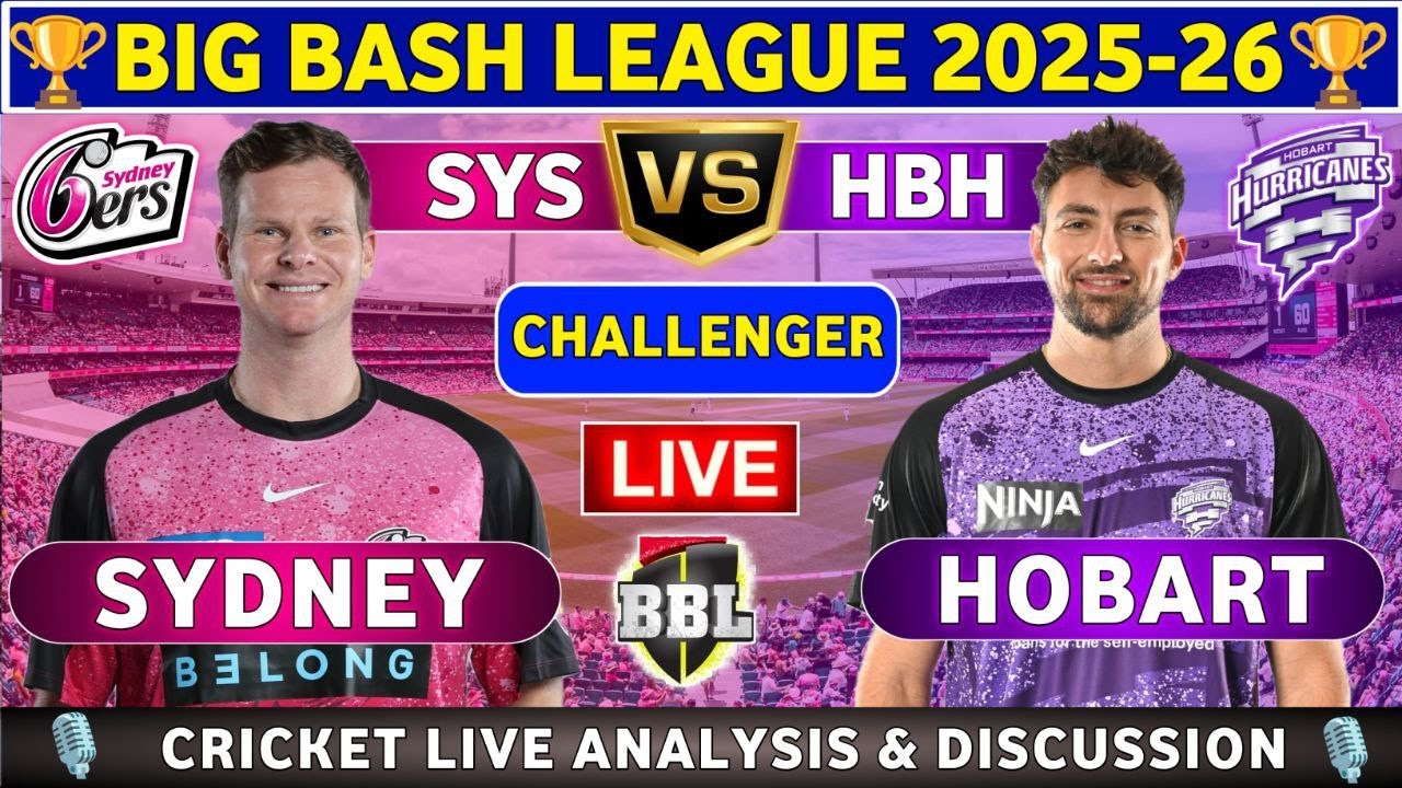 Sydney Sixers vs Hobart Hurricanes, Challenger T20 Live Score & Commentary HBH vs SYS Challenger BBL
