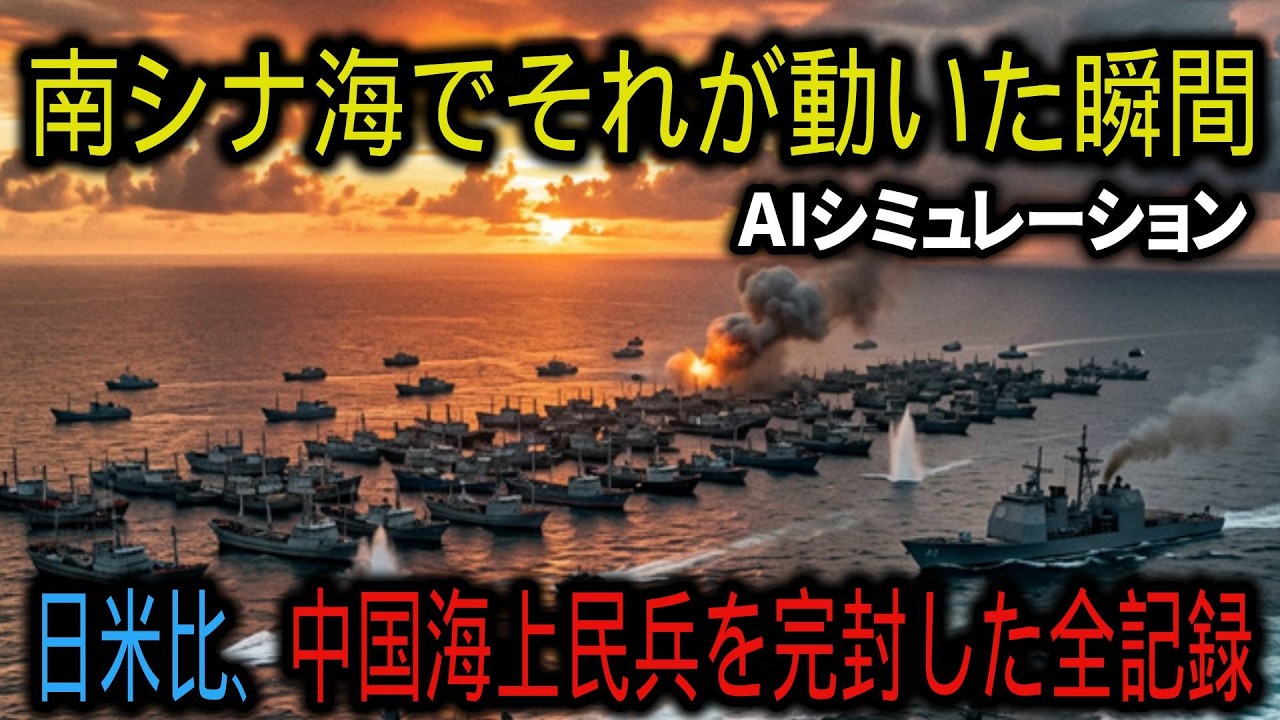 【緊急】南シナ海でそれが動いた瞬間→日米比が島の要塞で中国海上民兵を完封した全記録【AIシミュレーション】