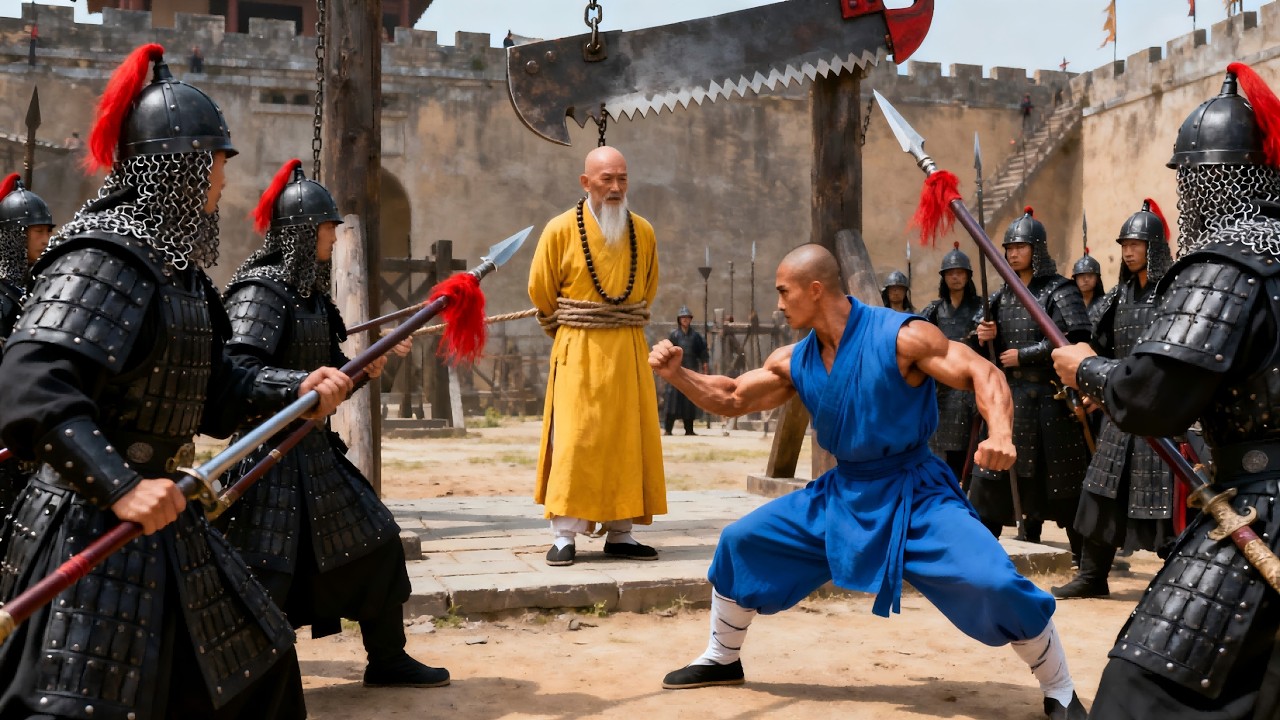 功夫電影！老和尚即將被斬首，少林武僧怒發衝冠劫法場！ #kungfu #功夫