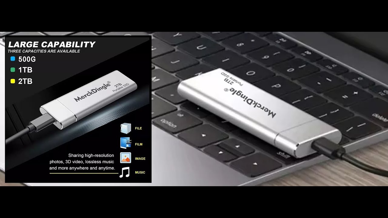High-speed Portable SSD External Hard Drive 2TB USB 3.1 Type C Solid State Drive