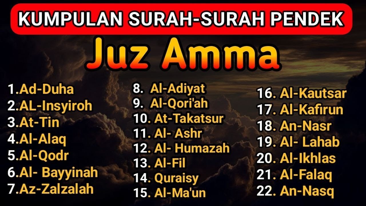 Kumpulan Surah-Surah Pendek (Juz Amma) Untuk Bacaan Sholat, Agar Mudah Di Hafal | Pengantar Tidur 