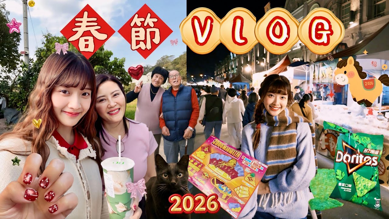 成大研究生終於放年假🥹春節VLOG｜台南新化×新竹年貨大街、做新年美甲、珍惜和家人團聚的時光｜恩琪N7