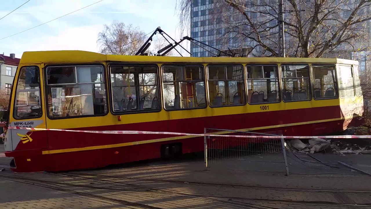 Wykolejenie tramwaju w Łodzi