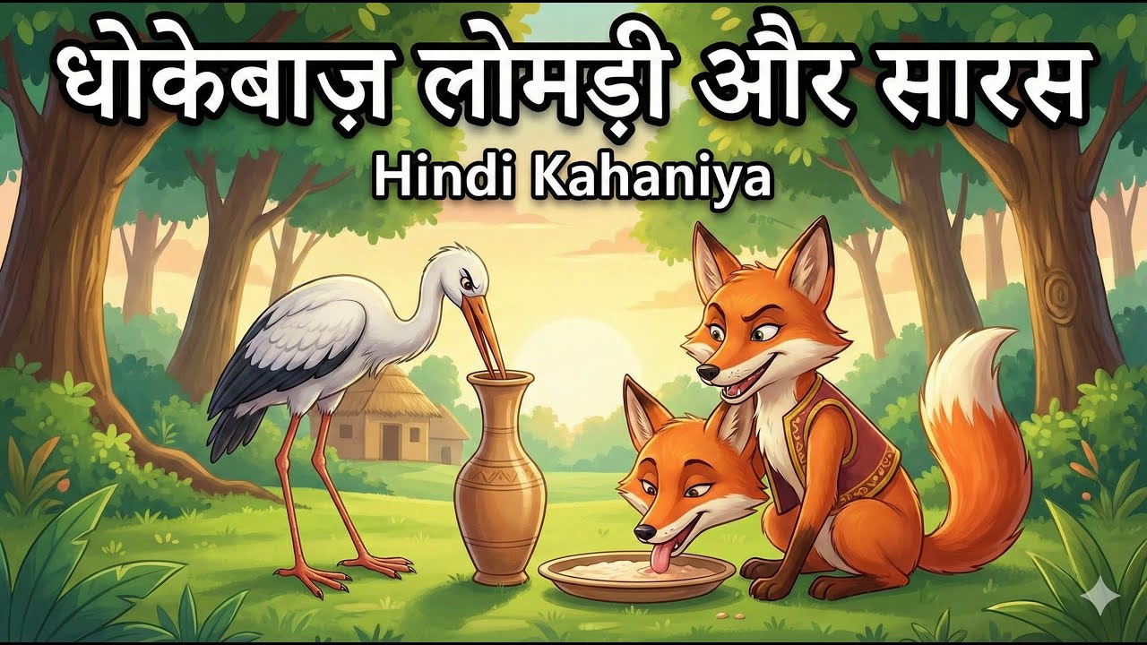 धोकेबाज़ लोमड़ी और सारस - Hindi Kahaniya | Hindi Story | Moral Stories | Bedtime Stories
