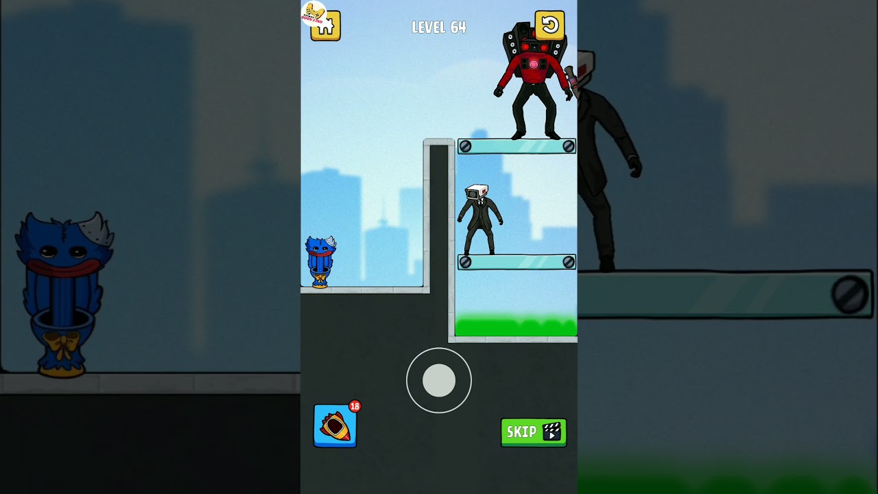 Toilet Monster: Move Survival Levels 63 - 64 (Android, iOS) #shorts #ToiletMonster #skibiditoilet