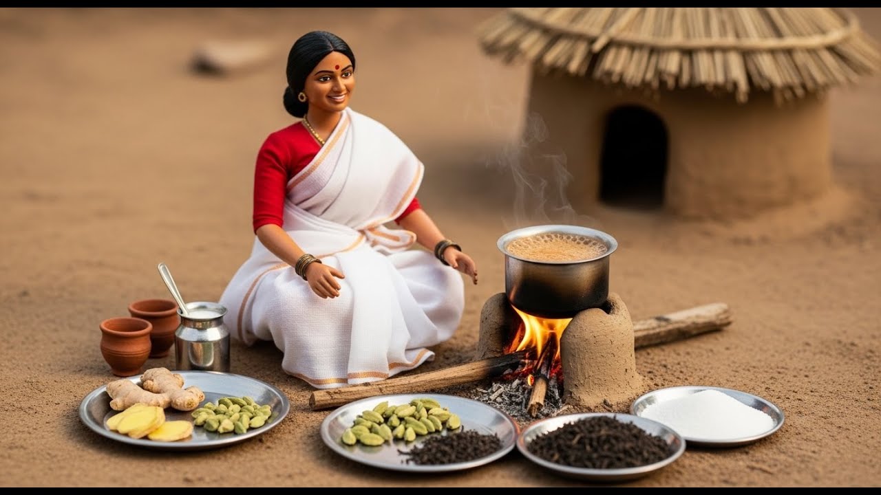 Miniature Doll Morning Routine Cooking ASMR | Indian Village Tiny Kitchen Story