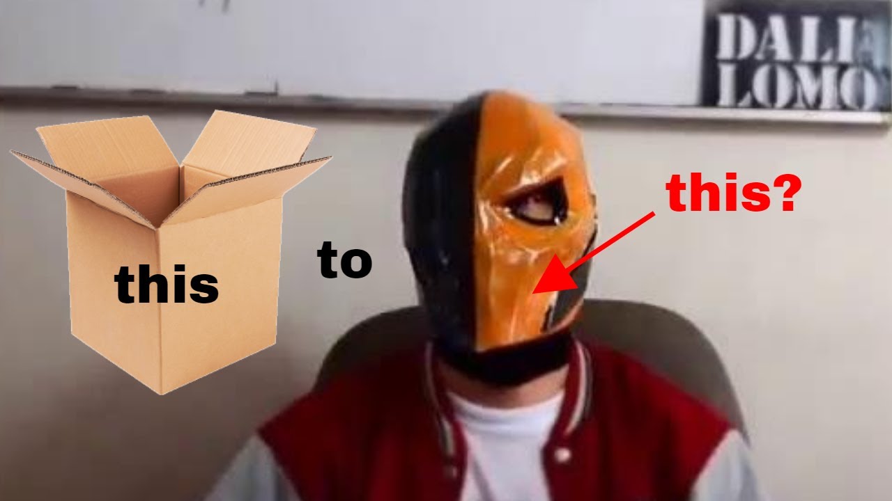 Timelapse - Cardboard box to Deathstroke Mask DIY Cosplay