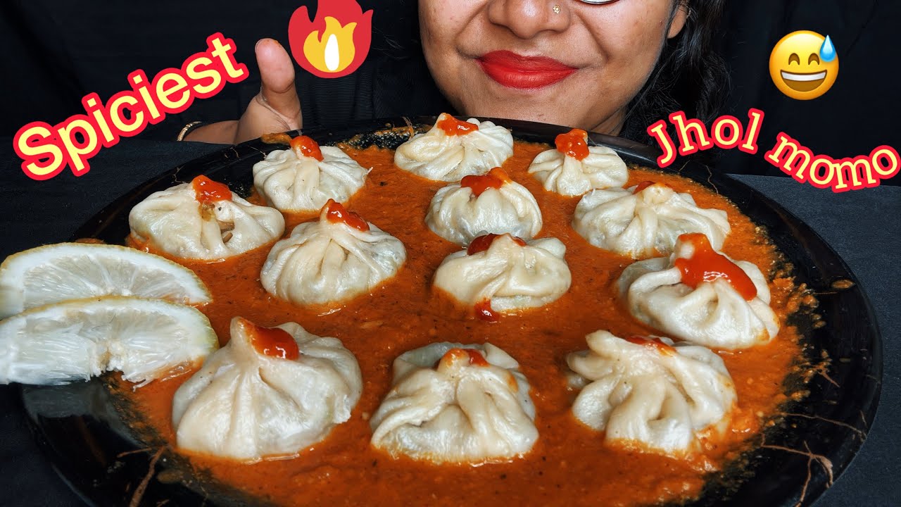 EATING SPICIEST JHOL MOMO MUKBANG| NEPALI JHOL MOMO WITH SPICY SAUCE 🌶️🔥 CHALLENGE 