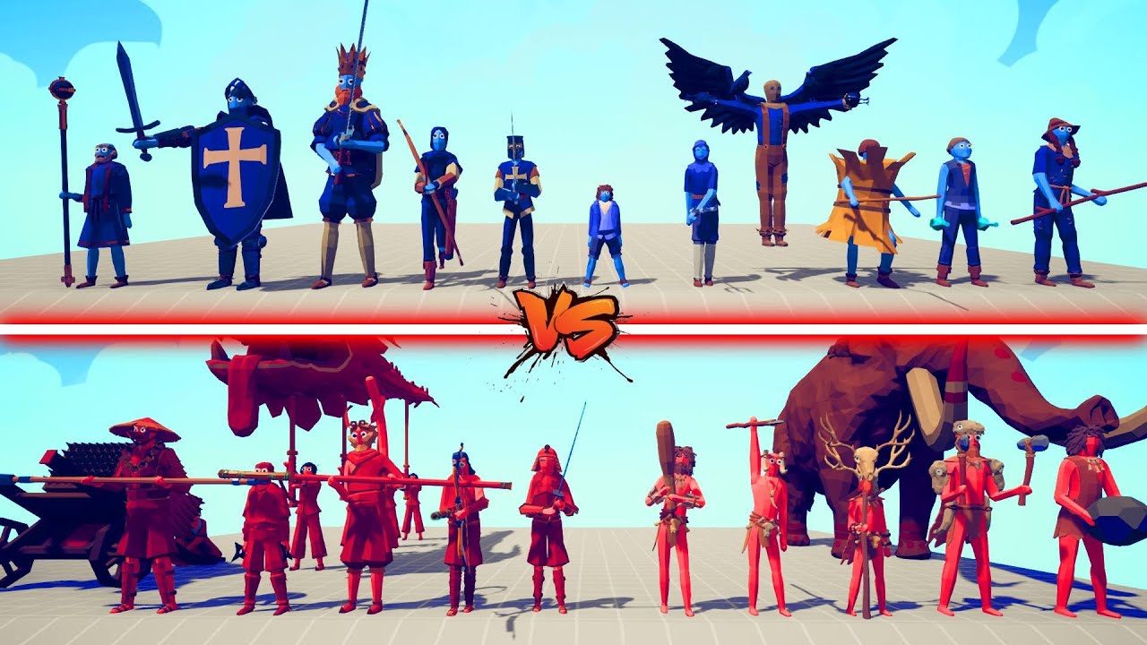 DYNASTY + TRIBAL TEAM VS MEDIEVAL + FARMER TEAM | TABS - Totally Accurate Battle Simulator