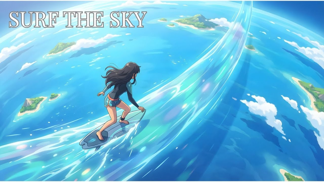 Sky Surfing Dreams 🌊✨ 1 Hour | Chill Anime Ambience for Focus, Relax & Escape