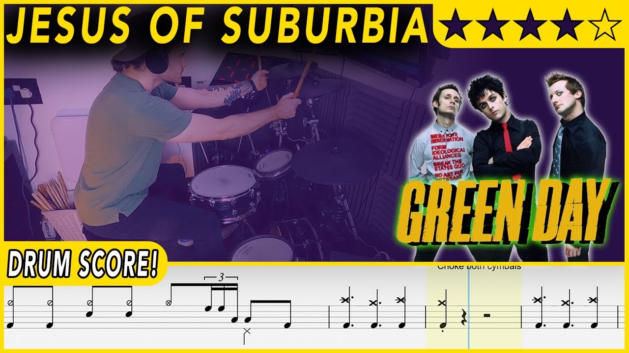 Jesus of Suburbia - Green Day | DRUM SCORE Sheet Music | #539 DRUMSCRIBE
