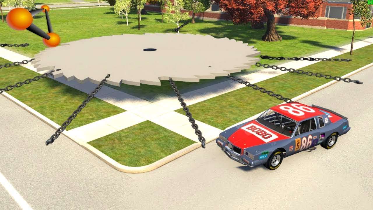 BeamNG.drive - Giant Saw Against Cars #8