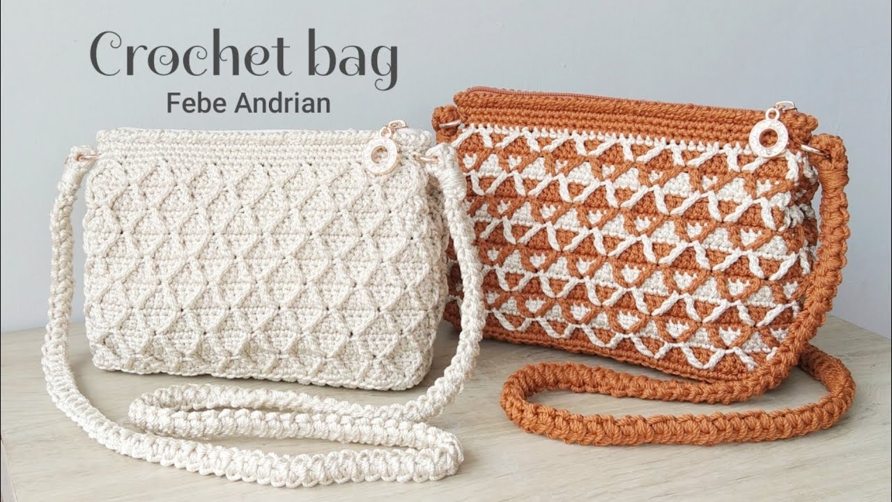 Crochet Bag 3D 💎 Diamond Stitch  - Tas Rajut Cantik Motif Diamond