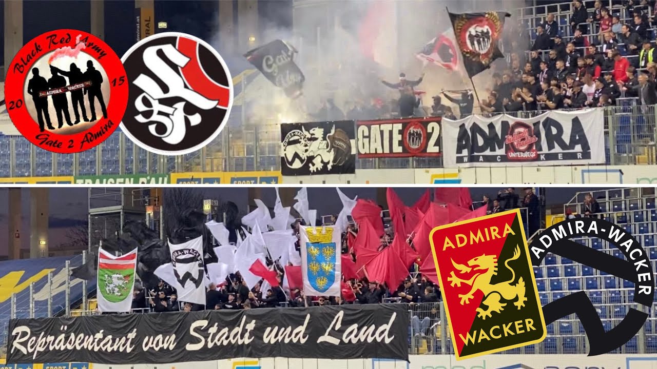 SKN St.Pölten - FC Admira Wacker | NÖ-Derby | Auswärtssupport Admira | Choreo & Pyro |