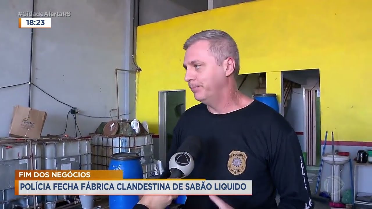 Fim dos negócios: polícia fecha fábrica clandestina de sabão liquido