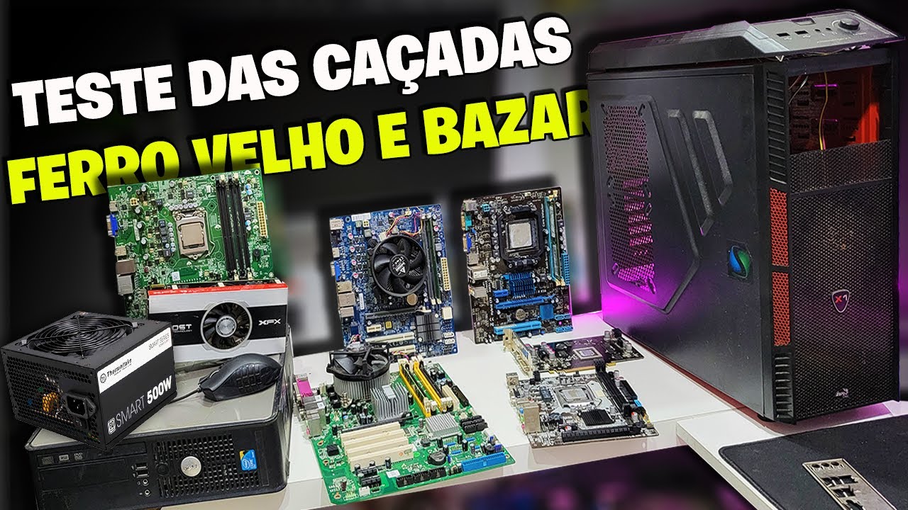 TESTE DOS ITENS QUE COMPREI NO FERRO VELHO E BAZAR, COMPREI UM GABINETE GAMER E MOUSE PLACA D VÍDEO